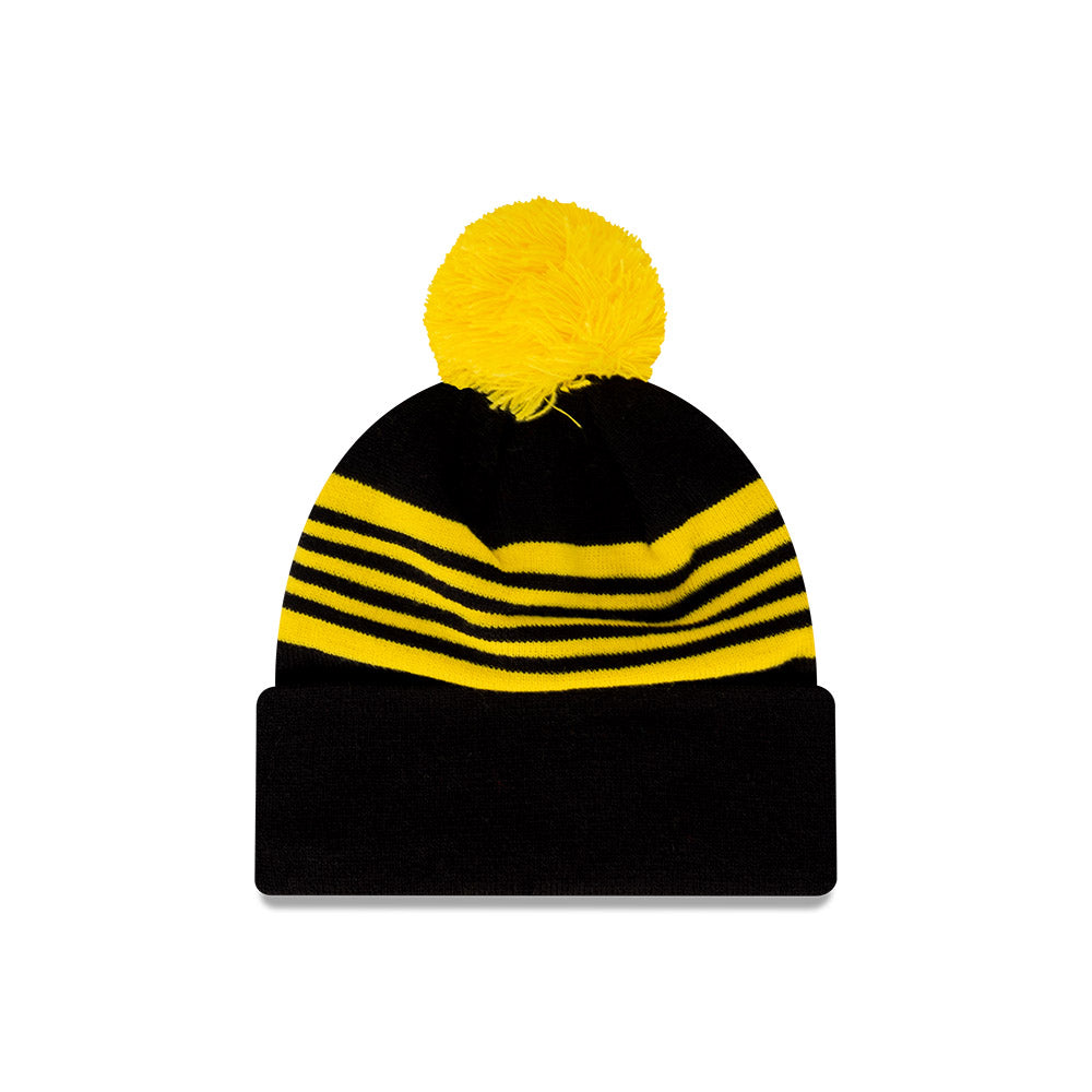 Richmond Tigers Beanie - AFL Official Team Colour Retro Collection Pom Knit - New Era